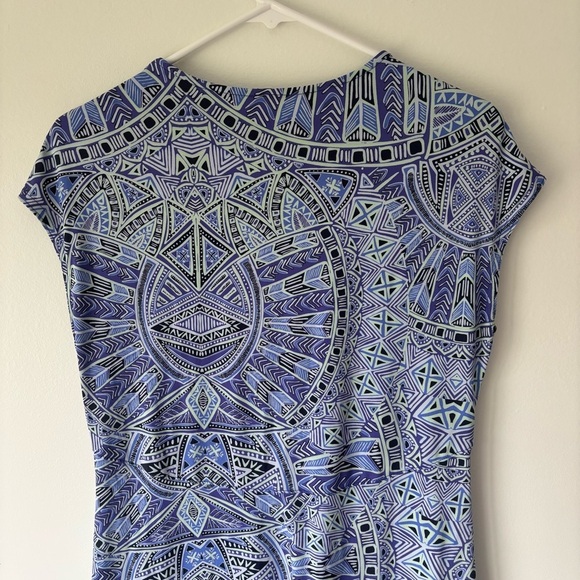 Title Nine Diamalete V-neck Geometric Aztec Print Mini Athletic Golf Dress - Picture 7 of 9